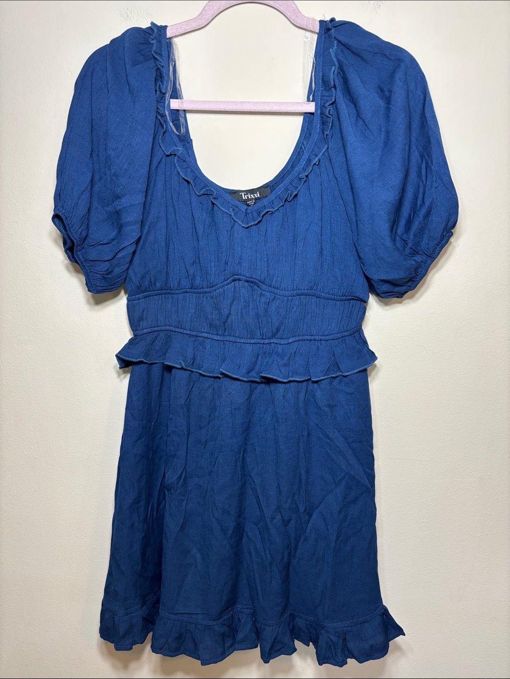 Trixxi Royal Blue Ruffle Mini Dress